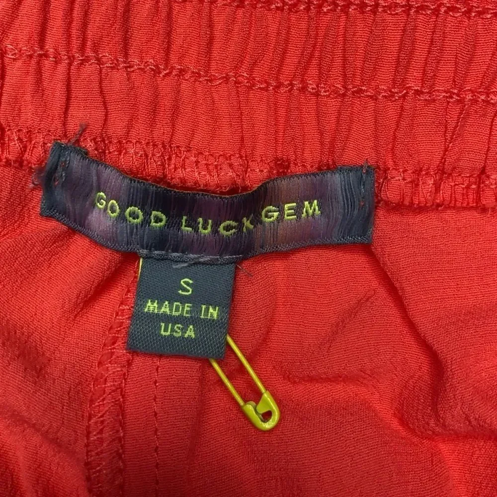 Good Luck Gem pull on shorts coral orange szS